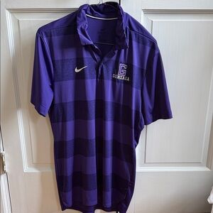 Nike Purple and Black Striped Gonzaga Polo Shirt